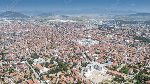 Obraz Top view of the city of Isparta: Turkey