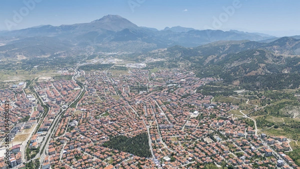 Obraz Top view of the city of Isparta: Turkey