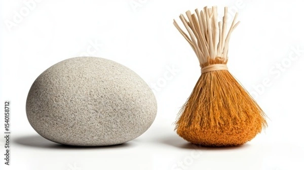Obraz Creative composition of stone and brush object.