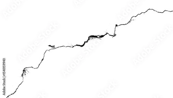 Fototapeta One big crack isolated transparent background png macro