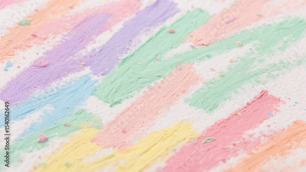 Fototapeta Vibrant Pastel Symphony: A Close-Up of Chalk Strokes Blending on Textured Art Paper with Dust