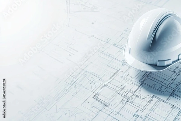 Obraz Vibrant Image of Architecture Concept with Building Plan