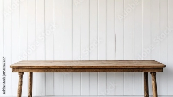 Obraz Panoramic wood banner mockup displaying polished finish studio space high-quality visual content modern setting wide-angle perspective design concept