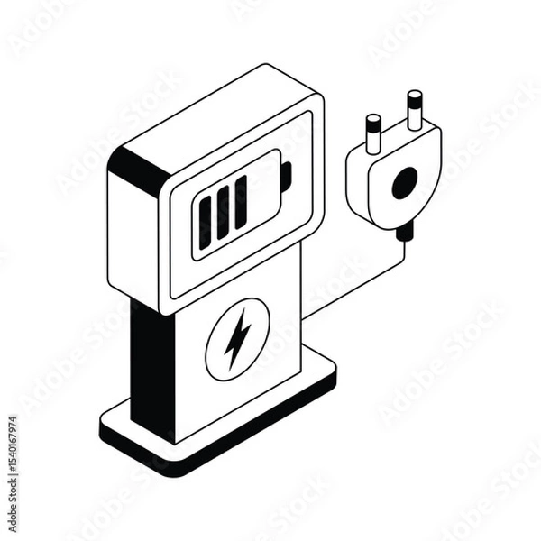 Fototapeta A well designed isometric icon of charging terminal