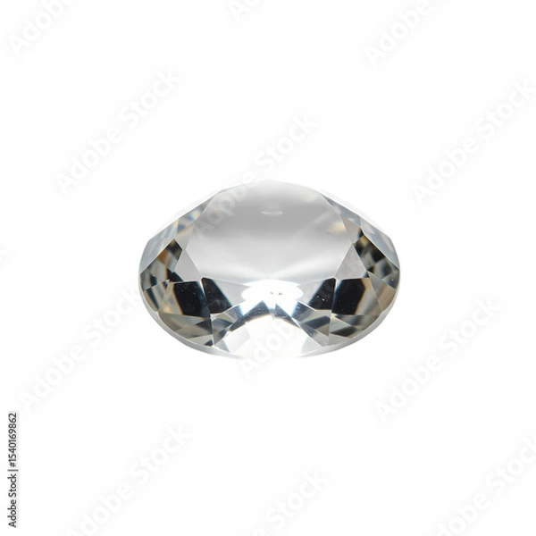 Obraz Closeup of a Polished Opaque White Gemstone isolated on transparent baackground