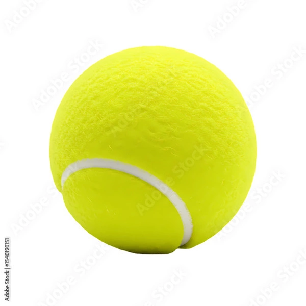 Obraz A Vibrant Yellow Tennis Ball isolated on transparent baackground