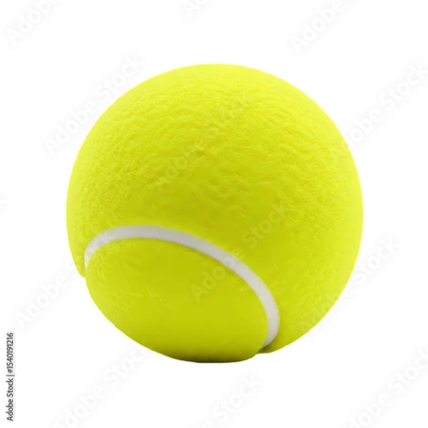 Obraz Closeup of a Vibrant Yellow Tennis Ball isolated on transparent baackground