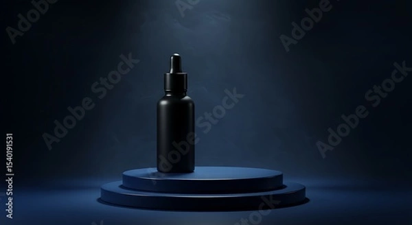 Fototapeta Elegant Black Glass Bottle on the left Mockup Premium Product Presentation