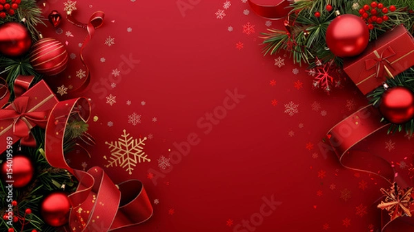 Fototapeta Christmas decoration on background. Merry Christmas and happy New Year background
