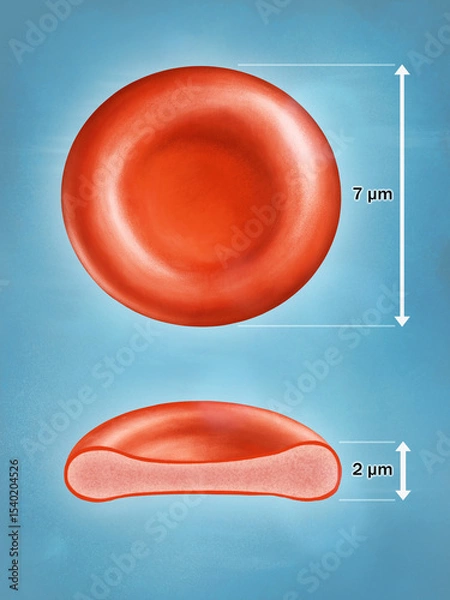 Fototapeta Average erythrocyte sizes