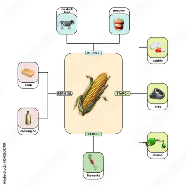 Fototapeta Different uses of corn