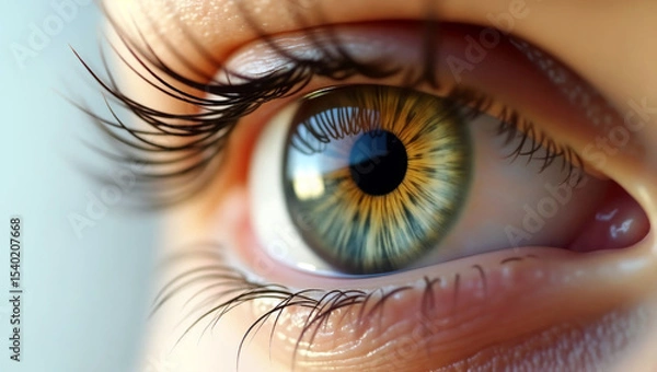 Fototapeta Close-up of human eye showcasing intricate details and colors