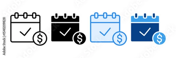 Obraz Paid Time Off Icon Set Multiple Style Collection