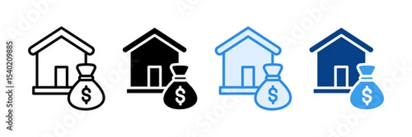 Obraz Home Expense Icon Set Multiple Style Collection