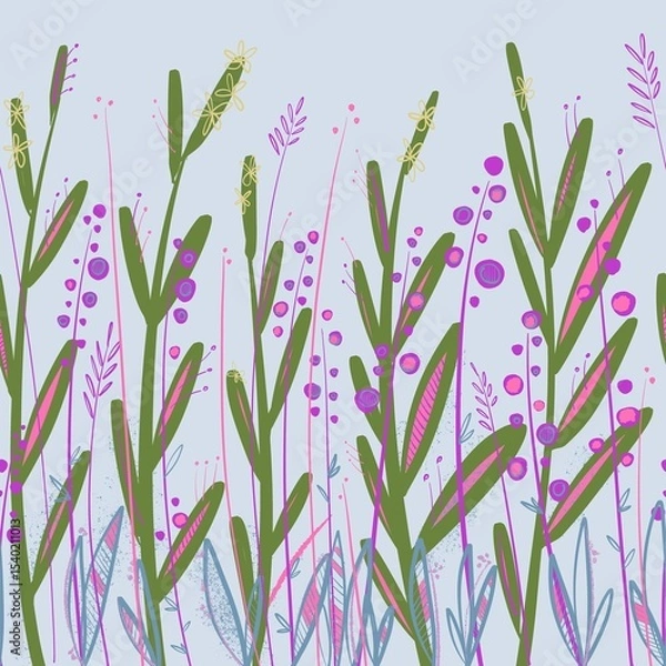 Obraz lavender flowers seamless pattern