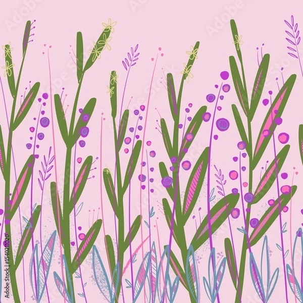 Obraz lavender flowers seamless pattern