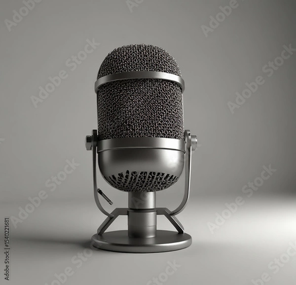 Obraz Vintage style metal microphone studio recording