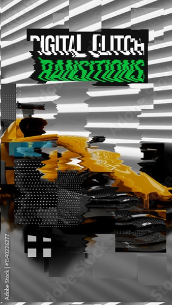 Obraz Digital Glitch Transitions (Vertical)