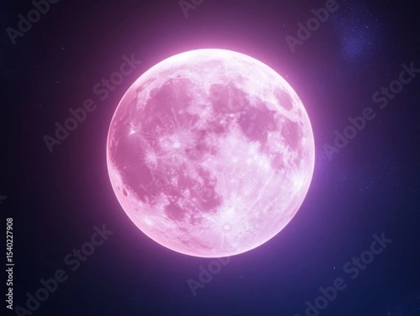 Fototapeta Mesmerizing full moon with northern lights in night sky landscape