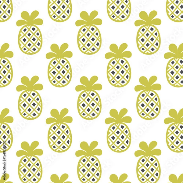 Fototapeta Seamless pineapple pattern for textile fabric or wallpaper backgrounds
