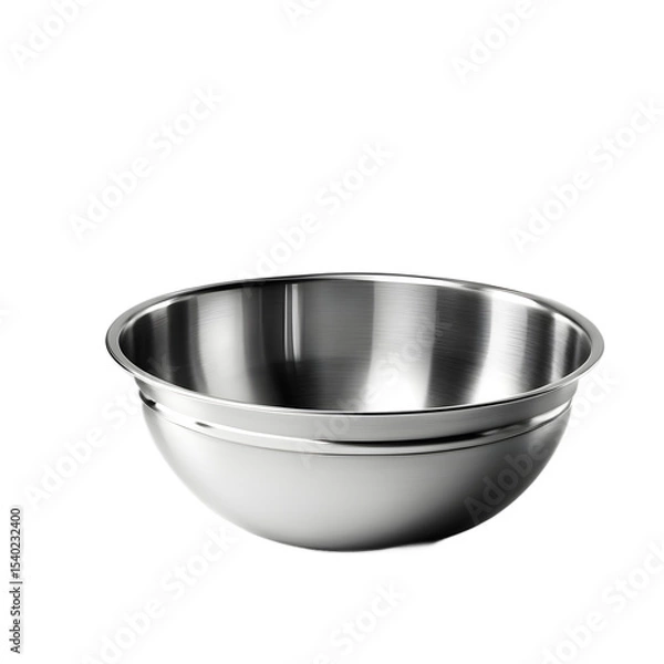 Fototapeta A stainless steel camping bowl, isolated on a empty plain background