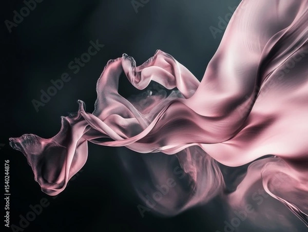 Obraz abstract digital background with wavy smooth lines in form of smoke, water or waves. Advertisement concept with wide copy space for text. commercial, editorial advertisement, surreal surrealism.	