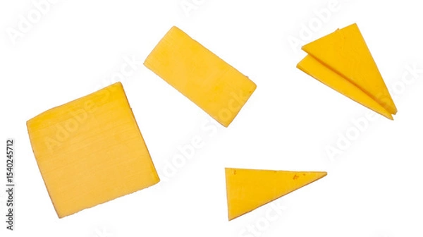Obraz Pieces of cheese isolated on a white background, contour