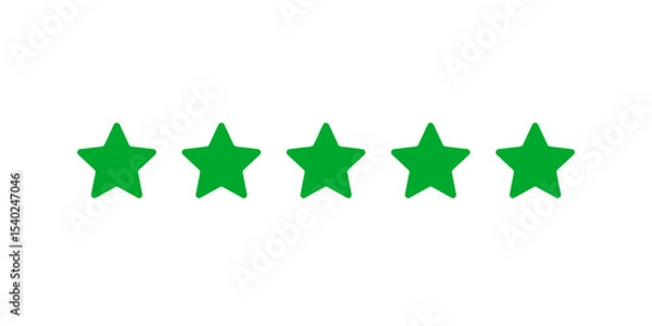 Obraz 5 green stars vector icon