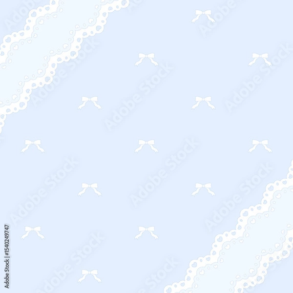 Fototapeta ハートのダイアゴナルレースリボンスクエア背景⭐︎