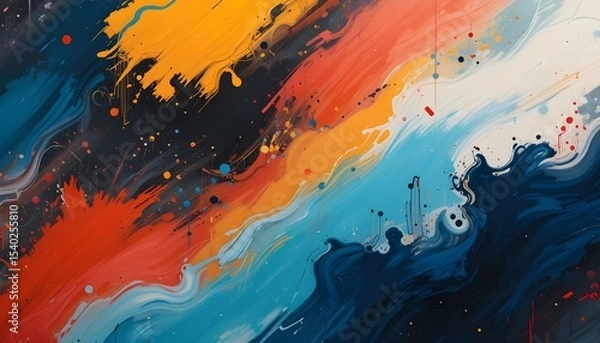 Fototapeta Abstract colorful background with swirling circular patterns and vibrant flowing textures