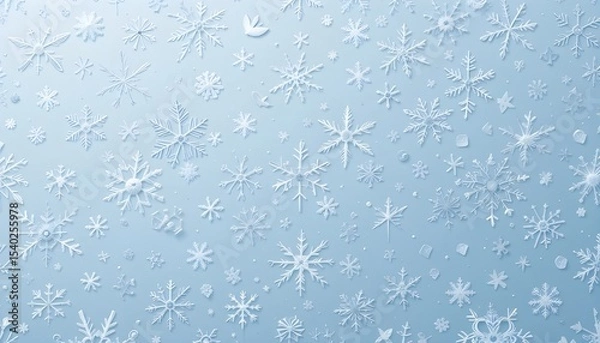 Fototapeta Snowflake pattern winter background for Christmas and holiday design