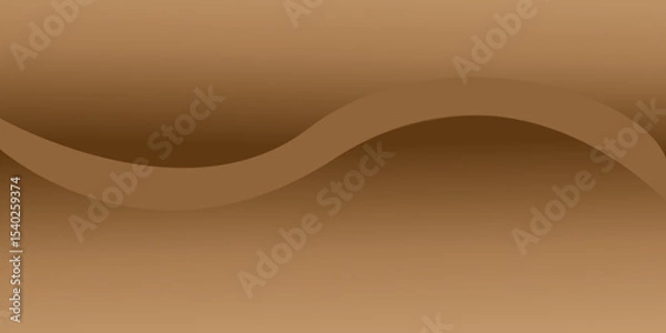 Fototapeta Abstract brown background with golden waves and warm gradient pattern design