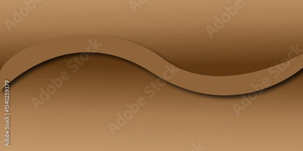 Obraz Abstract brown background with flowing wave pattern and golden accents