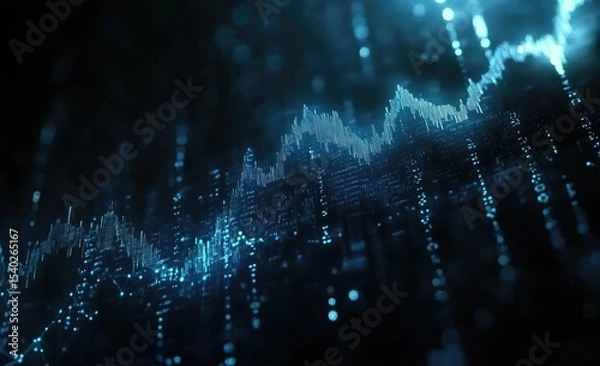 Fototapeta Abstract data visualization, fluctuating graph