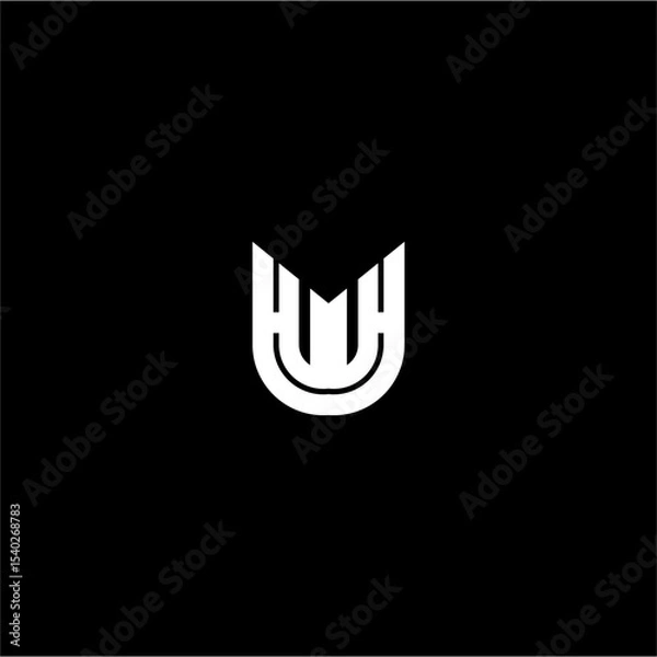 Fototapeta monogram logo vector with letters HWH