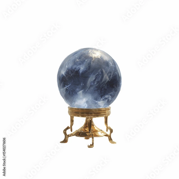 Fototapeta Mystical Crystal Ball on Golden Stand - Fortune Telling, Divination, Prediction