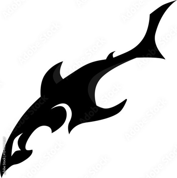 Fototapeta Shark silhouette vector blank for the logo.