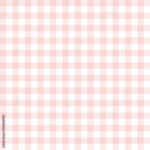 Obraz Pale blush pink gingham seamless pattern with soft checkered squares