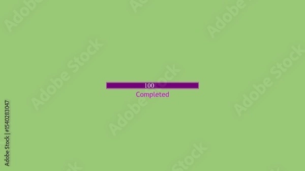 Fototapeta Progress bar indicating completion reaching 100 percent perfect for success achievement and goals completed on an isolated green background