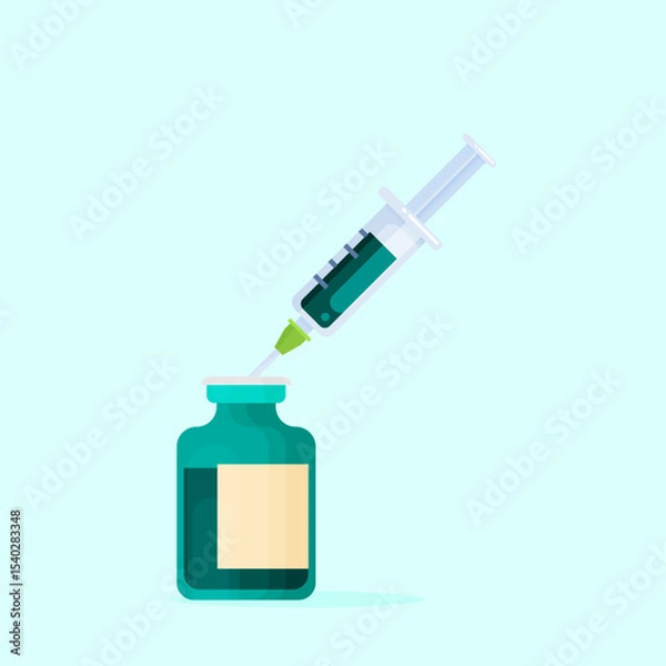 Obraz Poison bottle flat vector icon isolated on color background