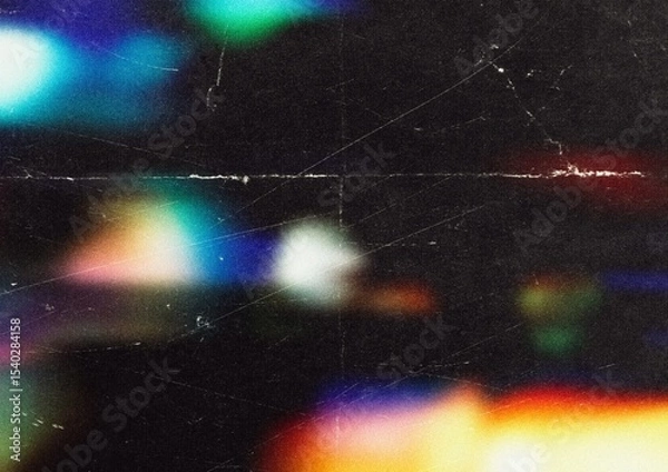 Fototapeta Grainy rainbow Lens Optical Flare Film Dust Overlay Effect Vintage Abstract Light Leaks Photo Retro Camera Defocused Blur Reflection Bright Sunlights. Use Screen Overlay Mode for Photo Processing.