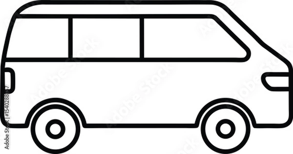 Obraz  mini van icon vector art illustration on white background
