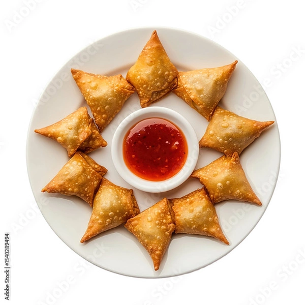 Obraz Samosa, samsa or somsa is a triangular fried cake. The filling is boiled potatoes seasoned with spices mixed with peas, onions, cilantro, and sometimes paneer. This snack is popular in Central Asia, S