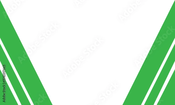 Obraz Minimal green corner frame with bold diagonal lines on a white background. Perfect for presentation slides, announcements, flyers, invitations, and modern business templates.