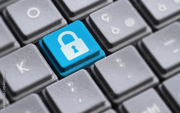 Obraz Computer Data And Online Security Padlock Icon Pc Key Cybersecurity Concept