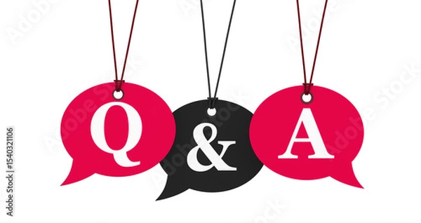 Fototapeta Question And Answer Sign Speech Bubbles