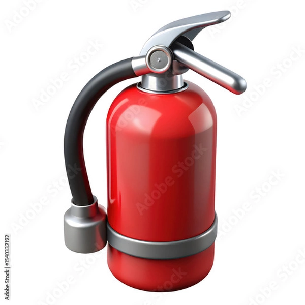 Obraz Realistic illustration of a red fire extinguisher against a black background for emergency situations