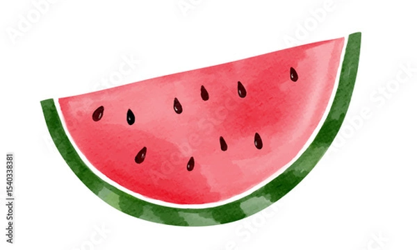 Obraz Watercolor watermelon slice. Summertime element.