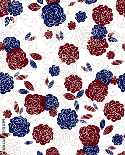 Fototapeta seamless pattern with roses
