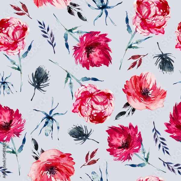 Fototapeta seamless pattern with roses